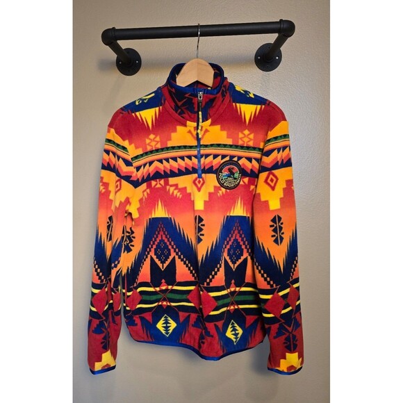 Polo Ralph Lauren Sportsman Aztec Tribal Pullover Fleece Size small - Picture 1 of 11